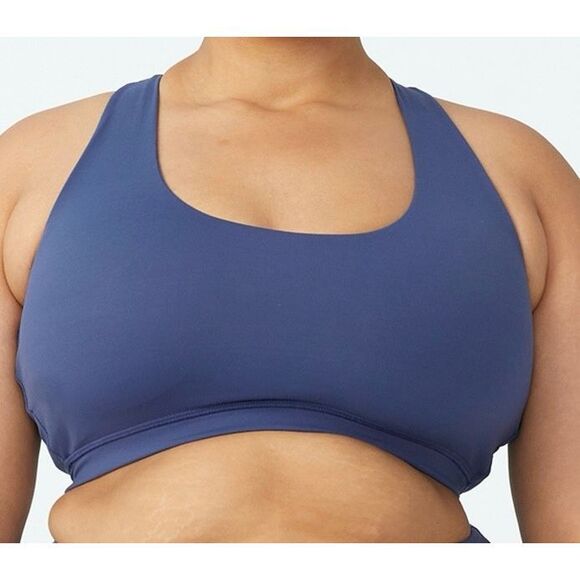 Cotton on Curve Womens Trendy Plus Size Active Strappy Sports Crop Top Navy Size - Picture 1 of 3